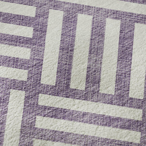 HomeRoots 5' X 8' Stylish Purple & Ivory Geometric Area Rug - Washable, UV Protected, Perfect for High-Traffic Areas 652415