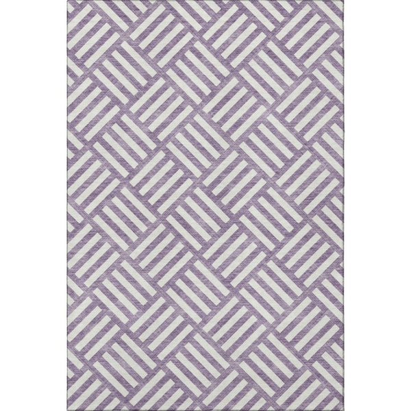 HomeRoots 10' X 14' Purple and Ivory Geometric Area Rug – Washable, UV Protected, Durable for High-Traffic Spaces 652419