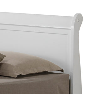 English Elm Elegant White Twin Storage Bed with Under-Bed Drawers, 44"H x 41"W x 87"D, Durable Particleboard Finish B078S00387