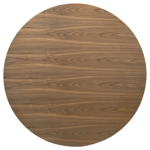 English Elm Graham Round Walnut Veneer Dining Set with X-cross Base and Cushioned Side Chairs B062S01724