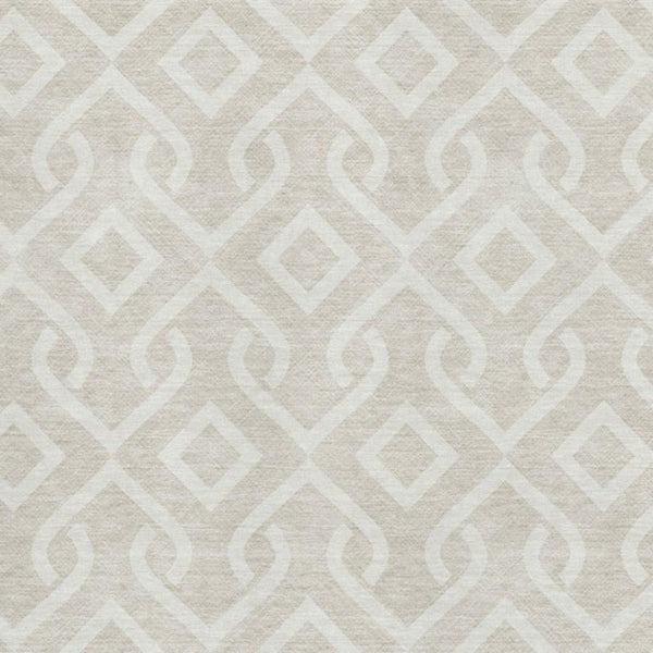 HomeRoots 5' X 8' Beige and Ivory Geometric Area Rug - Stylish, Washable Design with UV Protection for Durability 652457