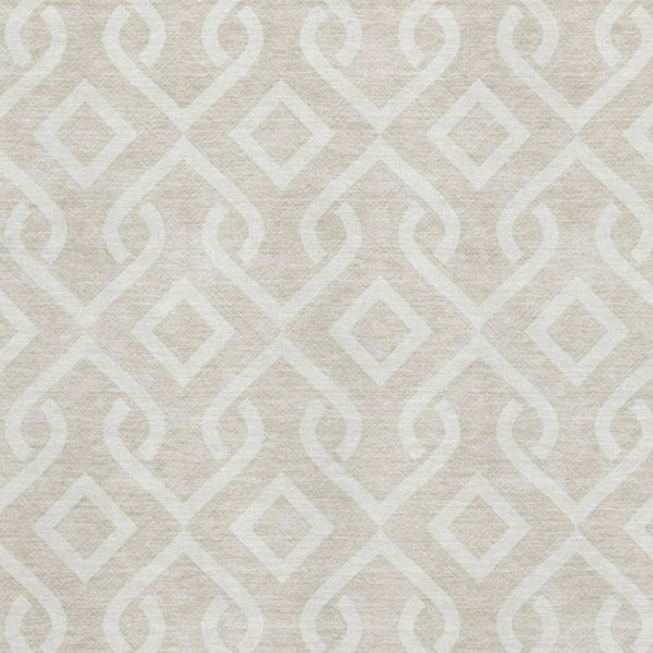 HomeRoots 8' X 10' Beige and Ivory Geometric Area Rug - Washable, Durable, UV Protected for High-Traffic Spaces 652459
