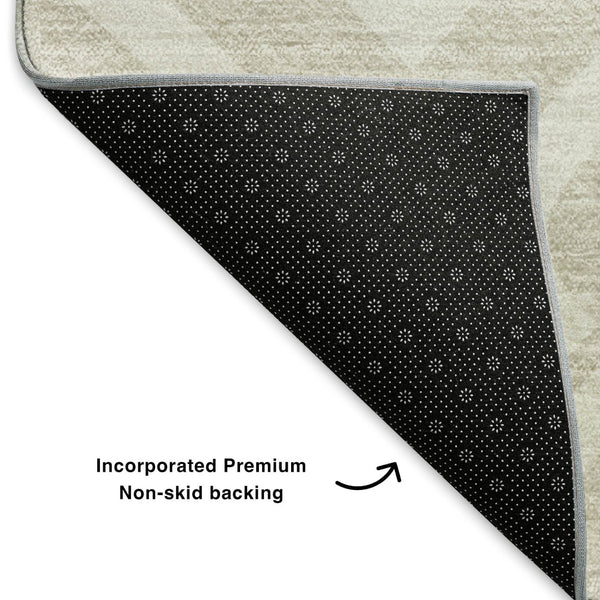 HomeRoots 10' X 14' Beige Geometric Washable Area Rug - Durable, UV-Protected, Stylish for High-Traffic Spaces 652461