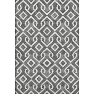 HomeRoots 8' X 10' Modern Black and Ivory Geometric Area Rug – Washable, UV Protected for Everyday Living 652465