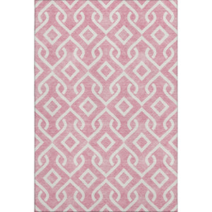 HomeRoots 8' X 10' Washable Blush & Ivory Geometric Area Rug - Soft, Durable, UV-Protected for Everyday Living 652471