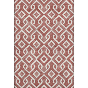 HomeRoots 9' X 12' Burgundy and Ivory Geometric Area Rug – Durable, Washable, UV-Protected for Modern Homes 652478