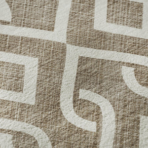 HomeRoots 5' X 8' Brown and Ivory Geometric Area Rug – Durable, Stain-Resistant, UV Protected for Modern Spaces 652481