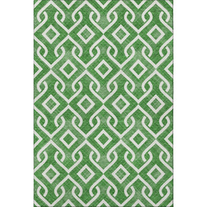 HomeRoots 10' X 14' Emerald Geometric Area Rug – Washable, UV Protected, Stain-Resistant for Modern Spaces 652497