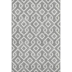 HomeRoots 10' Gray and Ivory Geometric Washable Area Rug - UV Protected, Stain-Resistant, Modern Style for Homes 652515