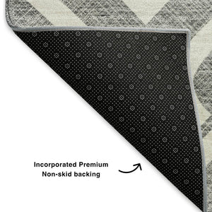 HomeRoots 10' Gray and Ivory Geometric Washable Area Rug - UV Protected, Stain-Resistant, Modern Style for Homes 652515