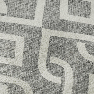 HomeRoots 10' Gray and Ivory Geometric Washable Area Rug - UV Protected, Stain-Resistant, Modern Style for Homes 652515