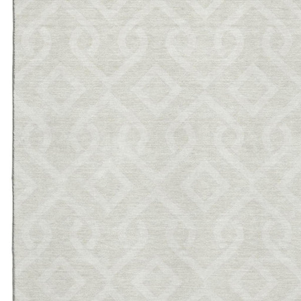 HomeRoots 5' X 8' Ivory And Beige Geometric Area Rug - Washable, UV Protected, Perfect for Busy Homes! 652517