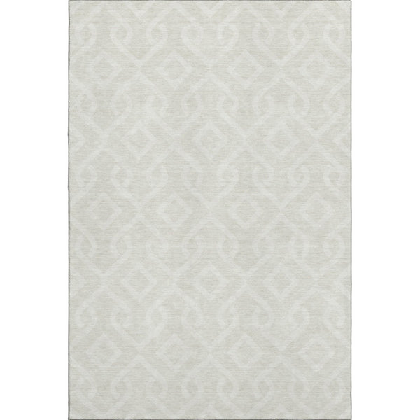 HomeRoots 8' X 10' Stylish Ivory and Beige Geometric Area Rug – Washable, UV-Protected, Perfect for Families! 652519