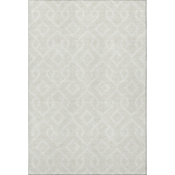 HomeRoots 8' X 10' Stylish Ivory and Beige Geometric Area Rug – Washable, UV-Protected, Perfect for Families! 652519