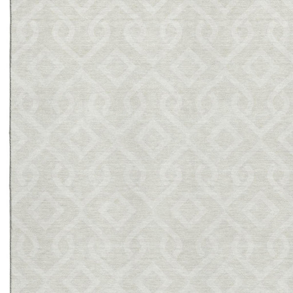 HomeRoots 9' X 12' Ivory & Beige Geometric Area Rug - Washable, UV-Protected, Durable & Stylish for Any Space 652520
