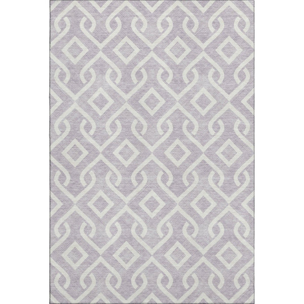HomeRoots 10' X 14' Lavender & Ivory Geometric Area Rug - Washable, UV-Protected, Stylish for Busy Homes 652527