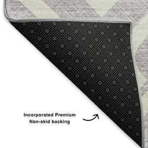 HomeRoots 10' X 14' Lavender & Ivory Geometric Area Rug - Washable, UV-Protected, Stylish for Busy Homes 652527