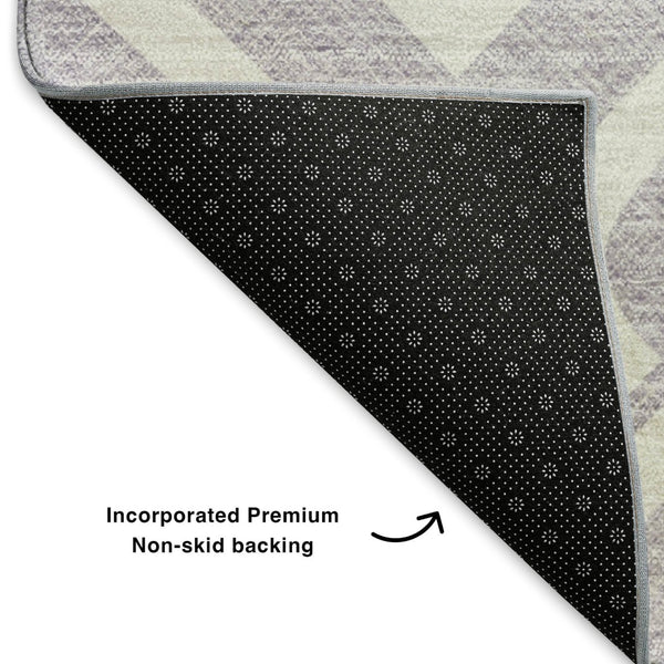HomeRoots 10' X 14' Lavender & Ivory Geometric Area Rug - Washable, UV-Protected, Stylish for Busy Homes 652527