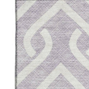HomeRoots 10' X 14' Lavender & Ivory Geometric Area Rug - Washable, UV-Protected, Stylish for Busy Homes 652527