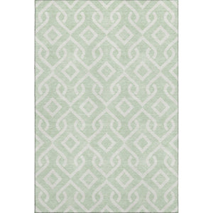 HomeRoots 5' X 8' Stylish Mint Green Geometric Area Rug - Washable, UV Protected, Perfect for Busy Homes! 652529