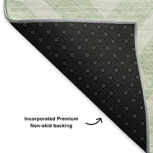 HomeRoots 5' X 8' Stylish Mint Green Geometric Area Rug - Washable, UV Protected, Perfect for Busy Homes! 652529