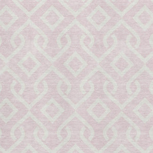 HomeRoots 8' X 10' Pink and Ivory Geometric Washable Area Rug - Stylish, UV-Protected, Easy-Care for Modern Spaces 652549