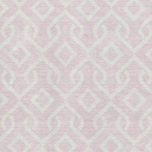 HomeRoots 9' X 12' Pink and Ivory Geometric Area Rug - Washable, UV Protected, Durable & Stylish for Any Room 652550
