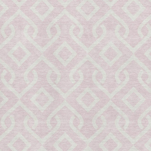 HomeRoots 9' X 12' Pink and Ivory Geometric Area Rug - Washable, UV Protected, Durable & Stylish for Any Room 652550