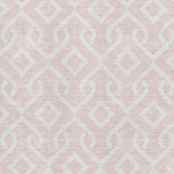 HomeRoots 10' X 14' Pink And Ivory Geometric Area Rug – Stylish, Washable, UV-Protected for Family Spaces! 652551