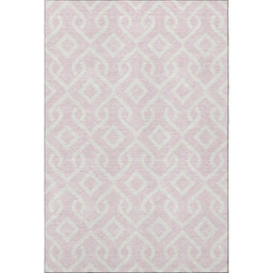 HomeRoots 10' X 14' Pink And Ivory Geometric Area Rug – Stylish, Washable, UV-Protected for Family Spaces! 652551