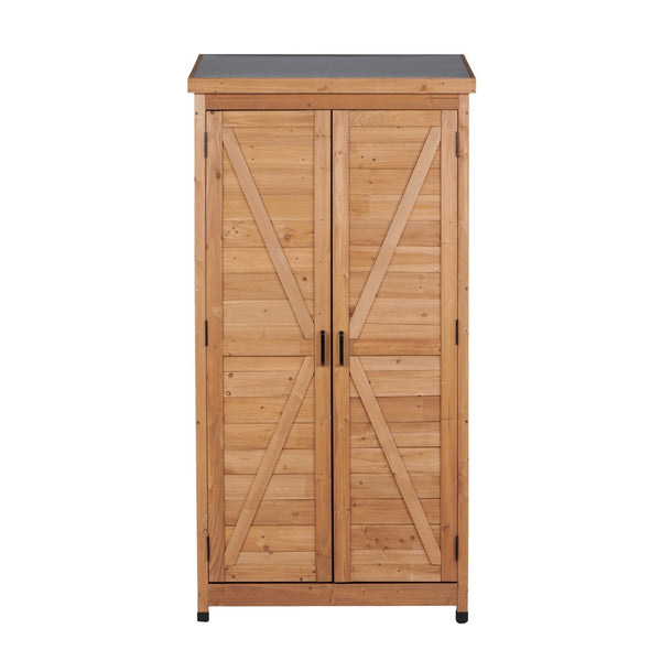 English Elm Outdoor Cedar Storage Cabinet Farmhouse Vertical Shed for Backyard Patio Garden Tools W2640P291256