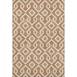 HomeRoots 8' X 10' Chili Red Geometric Washable Area Rug with UV Protection – Stylish, Durable & Easy Care! 652555