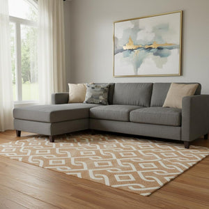 HomeRoots 8' X 10' Chili Red Geometric Washable Area Rug with UV Protection – Stylish, Durable & Easy Care! 652555