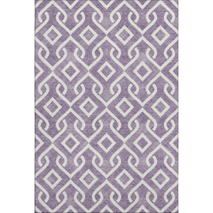 HomeRoots 8' X 10' Purple and Ivory Geometric Area Rug - Durable, Washable, UV-Protected for High Traffic Homes 652561