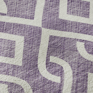 HomeRoots 8' X 10' Purple and Ivory Geometric Area Rug - Durable, Washable, UV-Protected for High Traffic Homes 652561