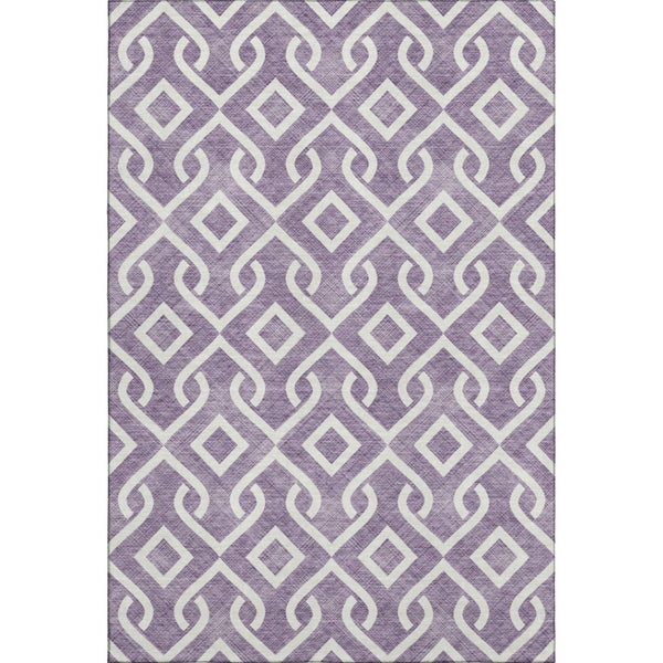 HomeRoots 10' X 14' Purple And Ivory Geometric Area Rug - Stylish, Washable & UV Protected for Busy Homes 652563
