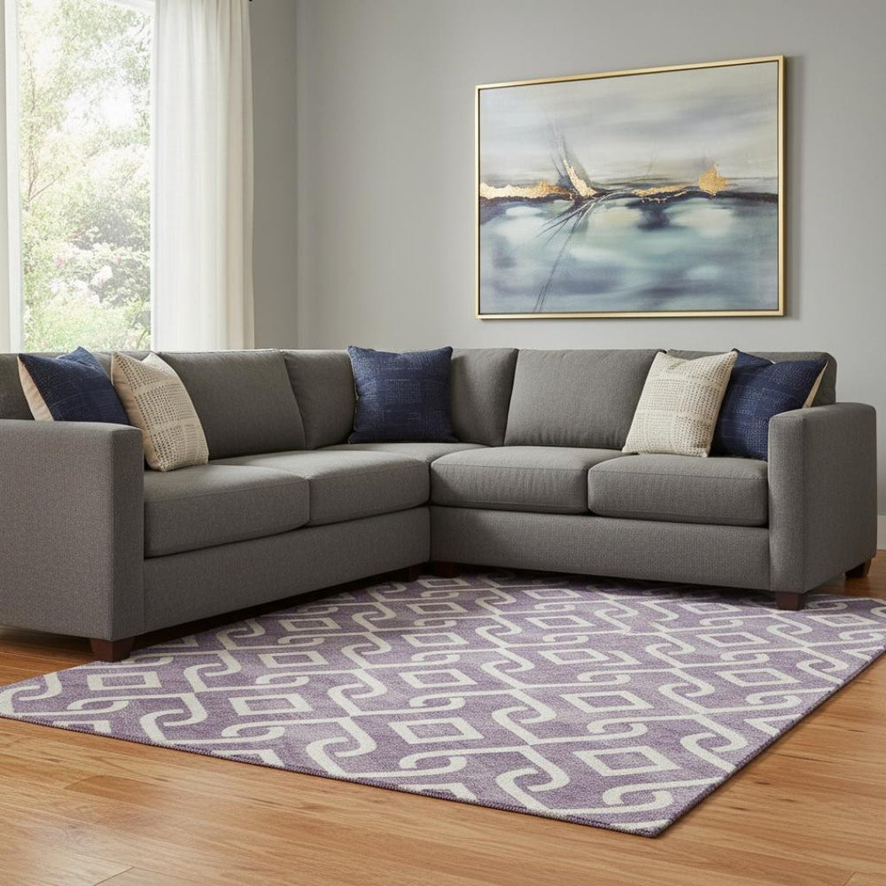 HomeRoots 10' X 14' Purple And Ivory Geometric Area Rug - Stylish, Washable & UV Protected for Busy Homes 652563