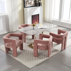 English Elm United We Win Chenille Barrel Accent Armchairs Set of Two for Living Room Dining Pink W1568P389270