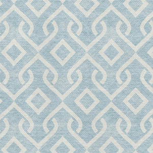 HomeRoots 10' X 14' Sky Blue Geometric Washable Area Rug with UV Protection for Modern Homes & Active Lifestyles 652575