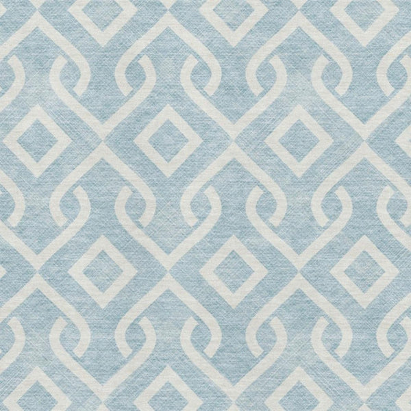 HomeRoots 10' X 14' Sky Blue Geometric Washable Area Rug with UV Protection for Modern Homes & Active Lifestyles 652575