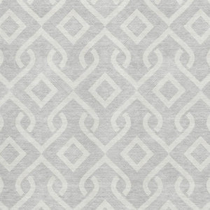 HomeRoots 8' X 10' Stylish Silver and Ivory Geometric Area Rug - Washable, UV Protected, Perfect for Any Room 652585