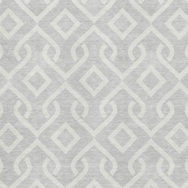 HomeRoots 8' X 10' Stylish Silver and Ivory Geometric Area Rug - Washable, UV Protected, Perfect for Any Room 652585