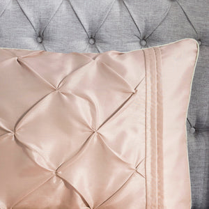 English Elm 7 Piece Tufted Comforter Set In Soft Blush - Cal King, Cozy Bedding With Decorative Pillows & Shams B03597046