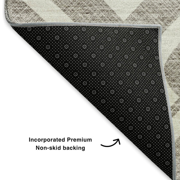 HomeRoots 9' X 12' Taupe & Ivory Geometric Area Rug - Stylish, Washable, UV-Protected for Busy Homes 652598