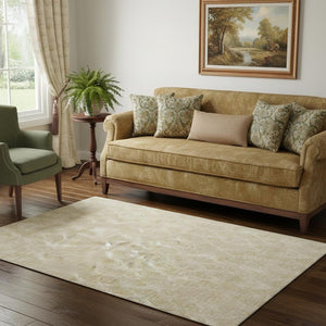 HomeRoots 5' X 8' Beige And Coffee Diamond Area Rug - Washable, UV Protected, Durable for High-Traffic Spaces 652607
