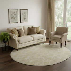 HomeRoots 8' Beige and Coffee Diamond Area Rug - Washable, UV-Protected, Perfect for High-Traffic Spaces! 652608