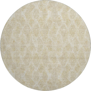 HomeRoots 8' Beige and Coffee Diamond Area Rug - Washable, UV-Protected, Perfect for High-Traffic Spaces! 652608