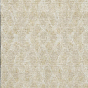 HomeRoots 8' X 10' Beige and Coffee Diamond Area Rug – Washable, Stain-Resistant, UV Protected for Family Homes 652609
