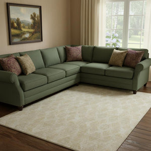 HomeRoots 9' X 12' Beige and Coffee Diamond Area Rug - Washable, UV Protected, Durable for Busy Homes 652610