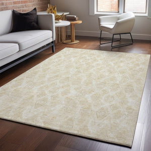 HomeRoots 9' X 12' Beige and Coffee Diamond Area Rug - Washable, UV Protected, Durable for Busy Homes 652610